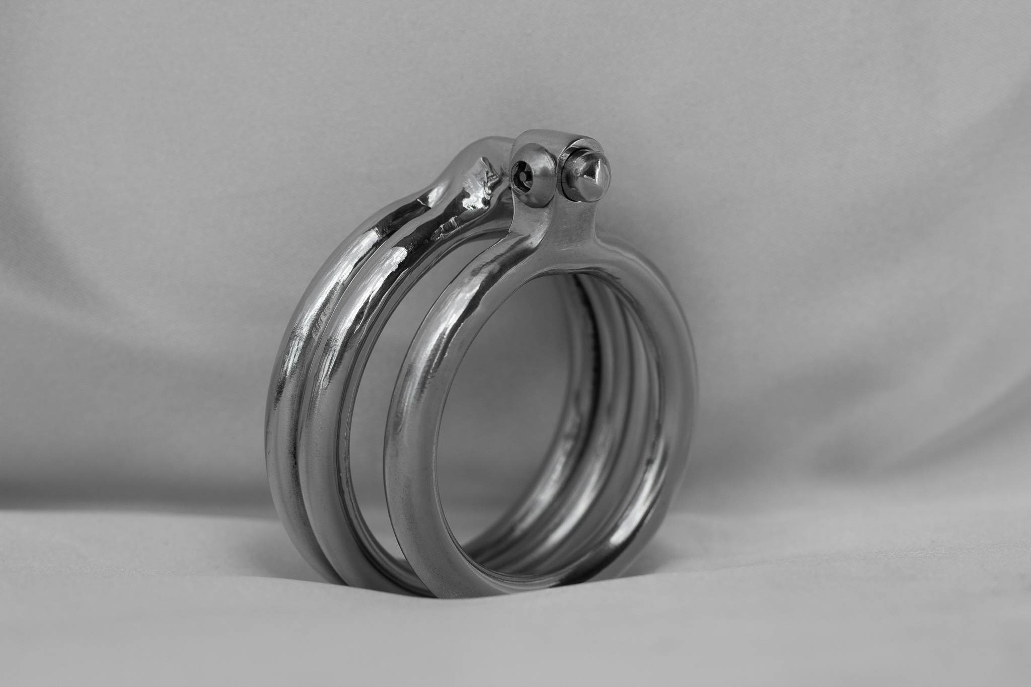 Double Locking Cock Ring - Mature Metal.